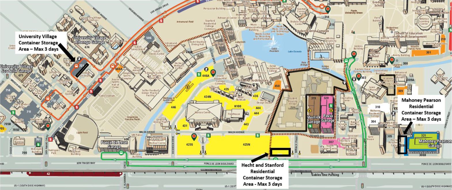 University Of Miami Parking Map   Approved Pod Locations 