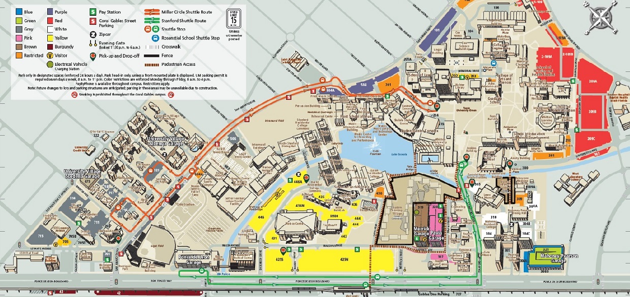 University Of Miami Parking Map